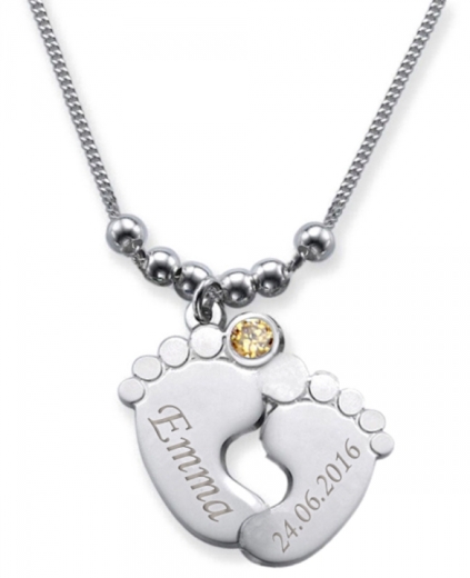 Collana doppia con 2 incisioni e mese in cristallo NOVEMBRE