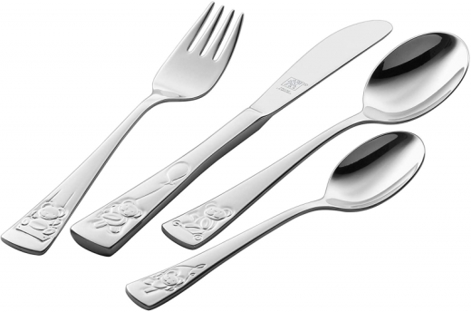 Posate per bambini Zwilling Teddy con nome inciso / incisione su 4 pezzi