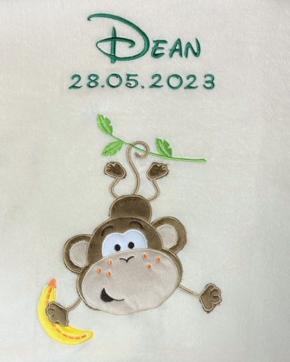 Coperta per neonati - ricamata con nome - Beige AFFE Coperta per neonati - ricamata con nome - Beige AFFE