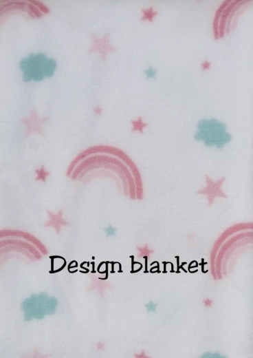 Coperta per neonati comprensiva di piumone con nome e data di nascita ricamati / morbida come una coccola / qualità 1A (unicorno rosa arcobaleno)