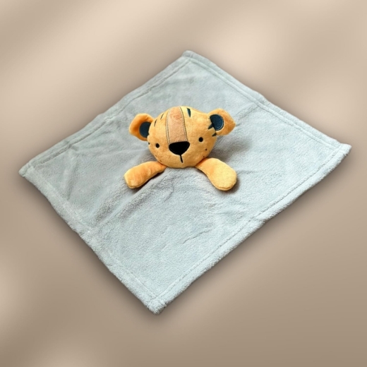 Coperta per neonati comprensiva di piumone con nome e data di nascita ricamati / morbida come una coccola / qualità 1A (tigre grigia)