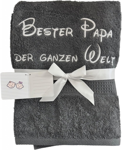 Asciugamano con ricamo personalizzato, ad esempio nome / 30x50 cm / 100x50 cm / 70x140 cm / antracite