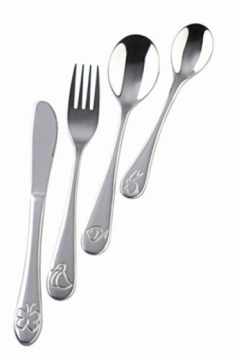 Posate per bambini con incisione del nome e motivo "ANIMALI"