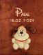 Coperta per neonati - ricamata con nome - marrone DOG