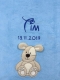Coperta per neonati - ricamata con nome - azzurro Cane