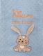 Coperta per neonati - ricamata con nome - azzurro - BUNNY (extra soffice)