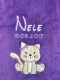 Coperta per neonati - ricamata con nome - viola CAT