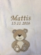 Coperta per neonati - ricamo con nome - bianco BEAR
