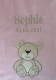 Coperta per neonati - ricamata con nome - Pink BEAR