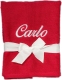 Asciugamano con ricamo personalizzato, ad esempio nome / 30x50 cm / 100x50 cm / 70x140 cm / rosso