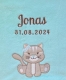 Coperta per neonati - ricamata con nome - Aqua - CAT