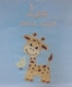 Coperta per neonati - ricamata con nome - azzurro GIRAFFE