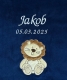 Coperta per neonati - ricamata con nome - blu navy LÖWE