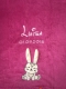 Coperta per neonati - ricamata con nome - Pink BUNNY
