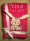 Coperta per neonati - ricamata con nome - Pink BUNNY