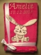 Coperta per neonati - ricamata con nome - Pink BUNNY