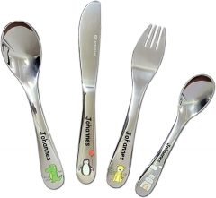 Posate per bambini personalizzate con nome (incisione a scelta) / con motivi di animali colorati - tema: Africa