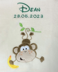 Coperta per neonati - ricamata con nome - Beige AFFE