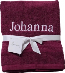 Asciugamano con ricamo personalizzato, ad esempio nome / 30x50 cm / 100x50 cm / 70x140 cm / Bordeaux